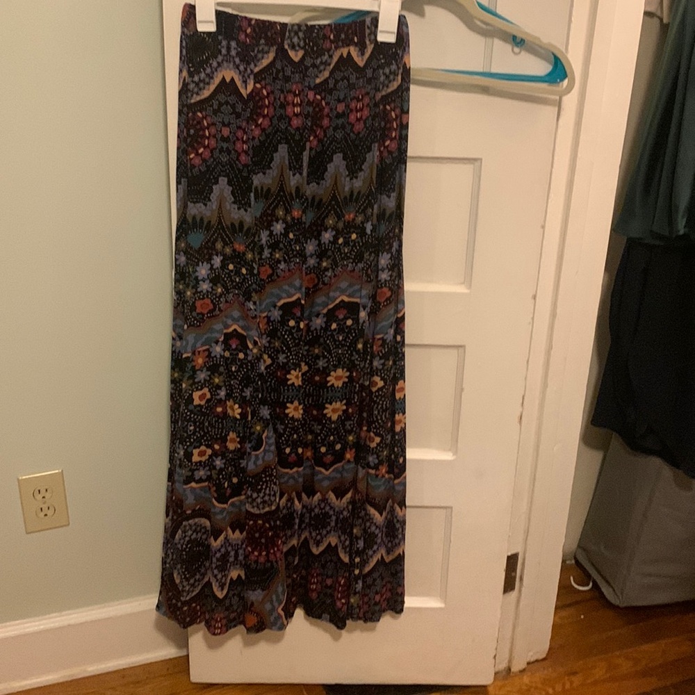 Free people Cheris floral print panel pull-on maxi skirt